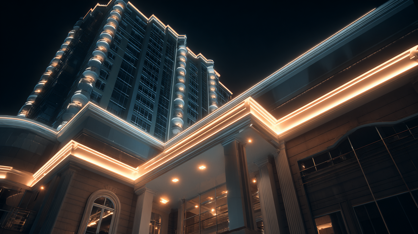 Wnętrze kasyna Baltic Pearl z automatami do gry i stołami z krupierami